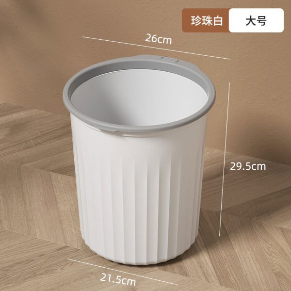 Thùng rác nhựa không nắp có vành giữ túi 8–13 L