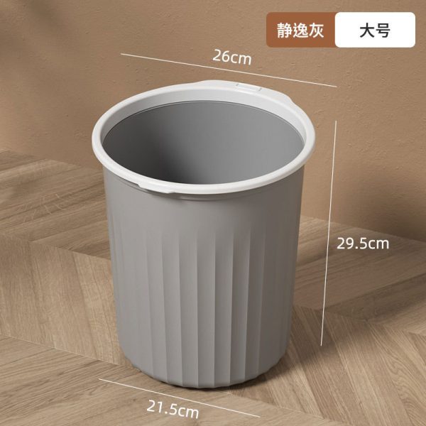Thùng rác nhựa không nắp có vành giữ túi 8–13 L