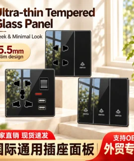 Ổ Cắm Kính Puluolan Đen – 57 mẫu