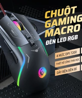 Chuột gaming có dây RGB 7200DPI hỗ trợ macro