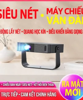 Máy Chiếu Mini Gia Đình Siêu Nét - Tự Động Lấy Nét, Wifi 6, Chiếu Ban Ngày