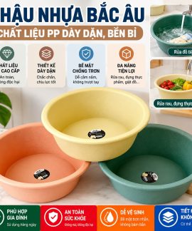 Chậu nhựa PP dày phong cách Bắc Âu 2 cỡ 35cm 38cm