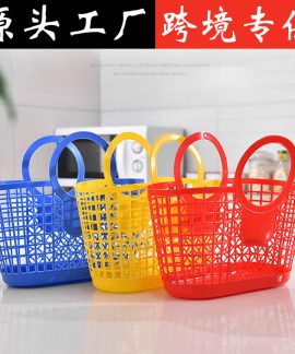 Giỏ xách tay nhựa có quai 4 màu đựng đồ đa năng