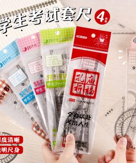 Bộ thước học sinh 4 món 9 mẫu