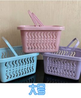 Làn nhựa có quai họa tiết lá 8 mã đựng đồ đa năng