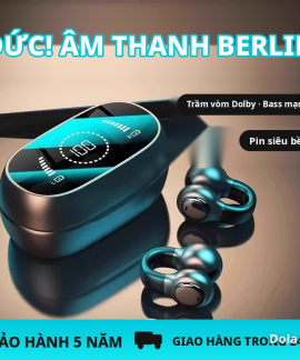 Tai nghe Bluetooth 6.0 kẹp tai không nhét tai âm thanh vòm 9D