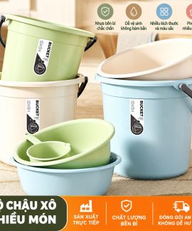 Xô nhựa gia dụng cỡ lớn màu xanh